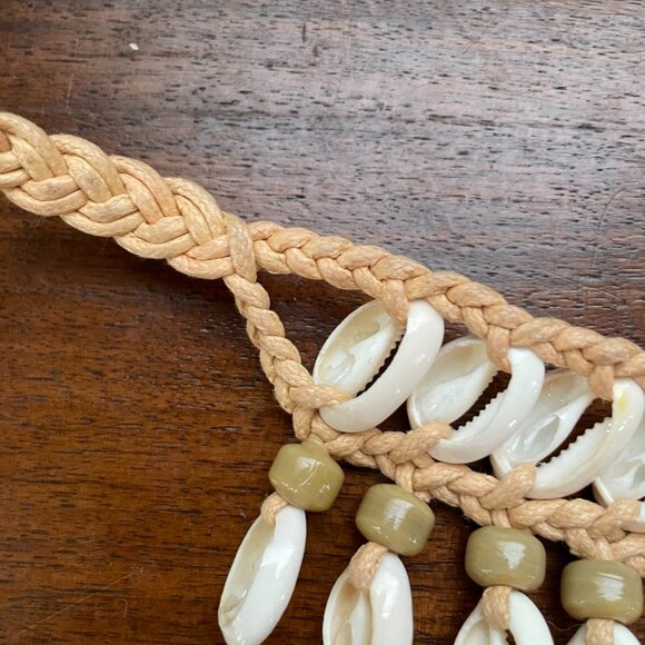 Handmade Boho Cowrie Shell Braided Belt | Beach Festival Waist Tie - Picture 4 of 4